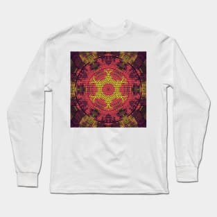 Weave Mandala Pink Purple and Yellow Long Sleeve T-Shirt